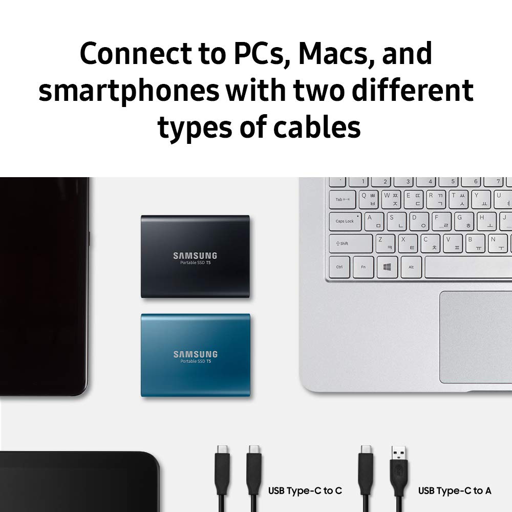 NEW Samsung T5 Portable SSD - 1TB - USB 3.1 External SSD (MU