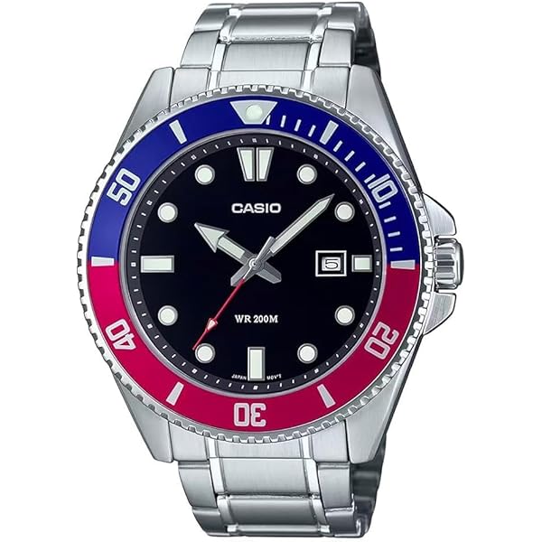 Amazon.com: Casio MDV107D-1A2V Men's Stainless Steel 200M Black