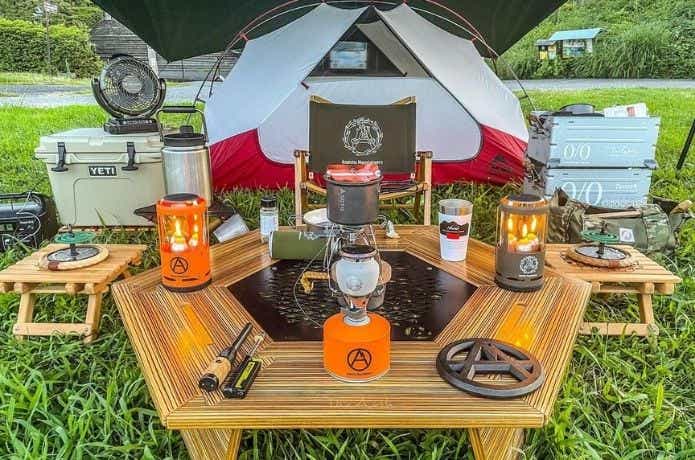 The arth ヘキ男素地ざぁ〜すキャンプヘキサテーブル