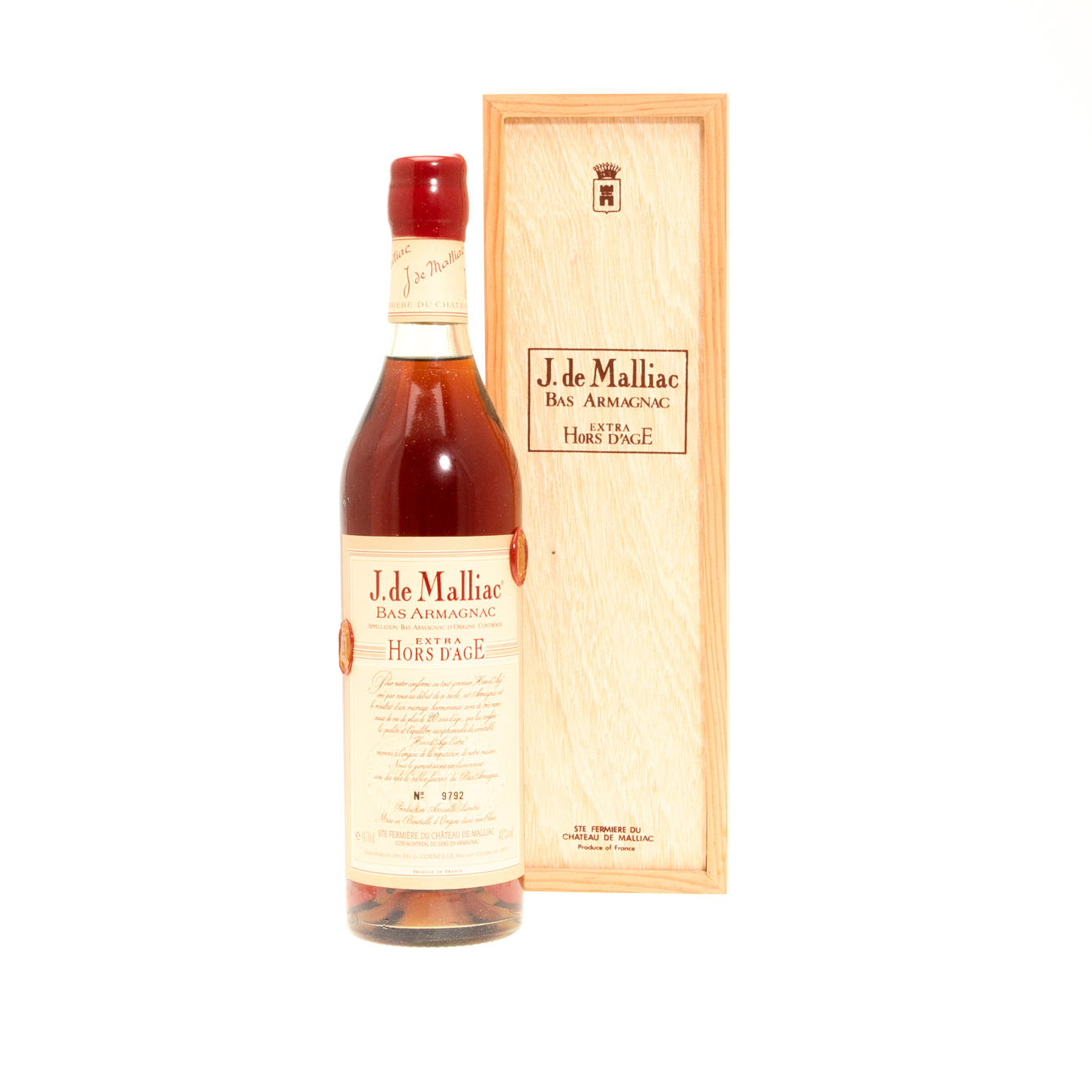 J. de Malliac, Extra Hors d'Age Bas-Armagnac, France, 1980/90s