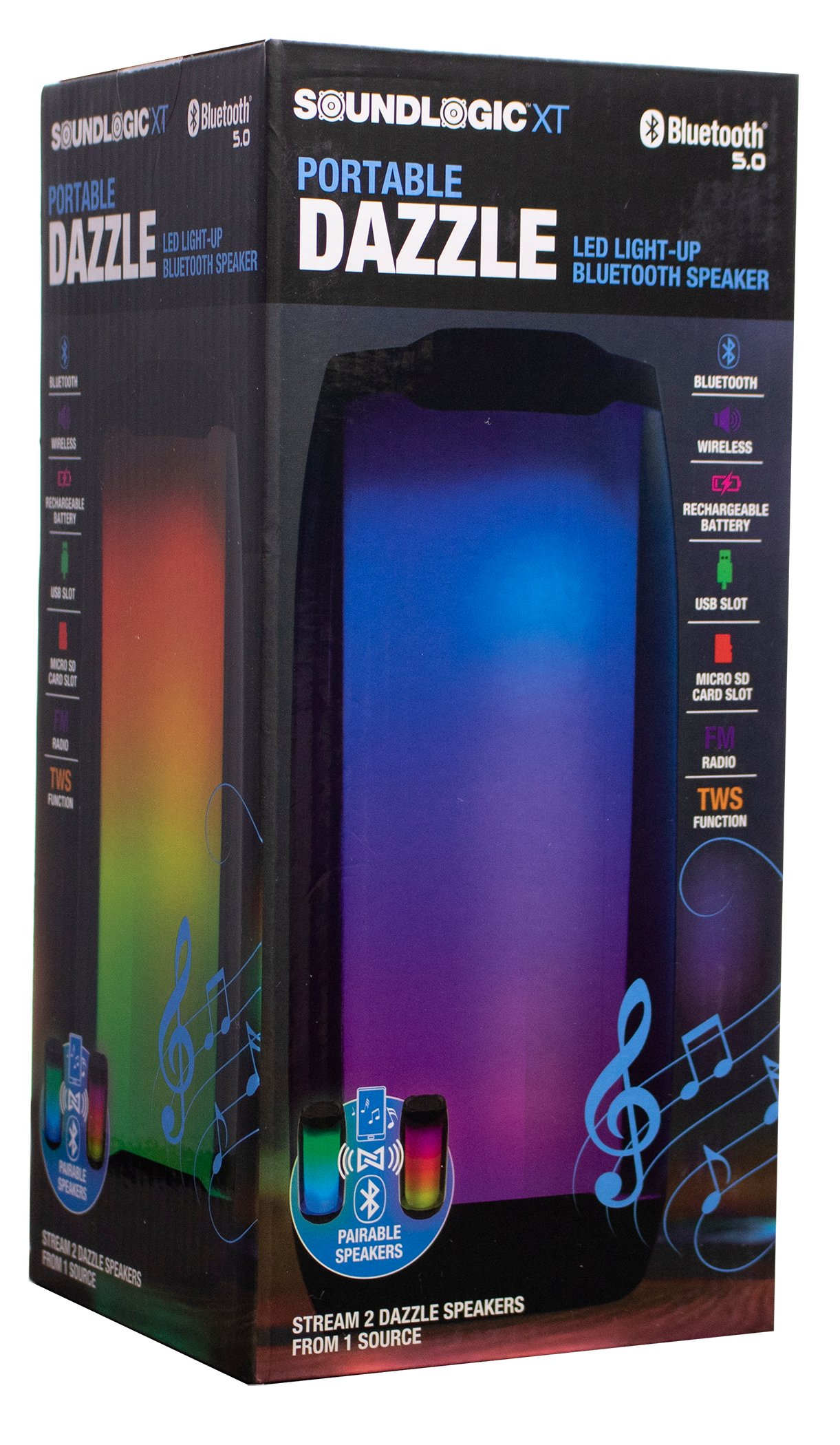 Sound Logic Dazzle LED Bluetooth Speaker, EACH | Joe V's Smart