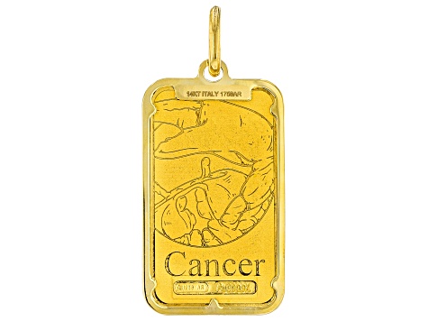 24k Yellow Gold 2g Cancer Ingot with 14k Yellow Gold Frame