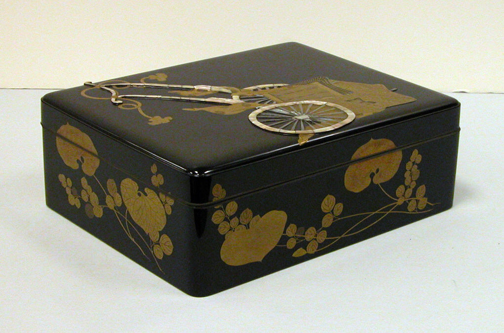 Document Box (Ryōshibako) with Court Carriage and Wild Ginger