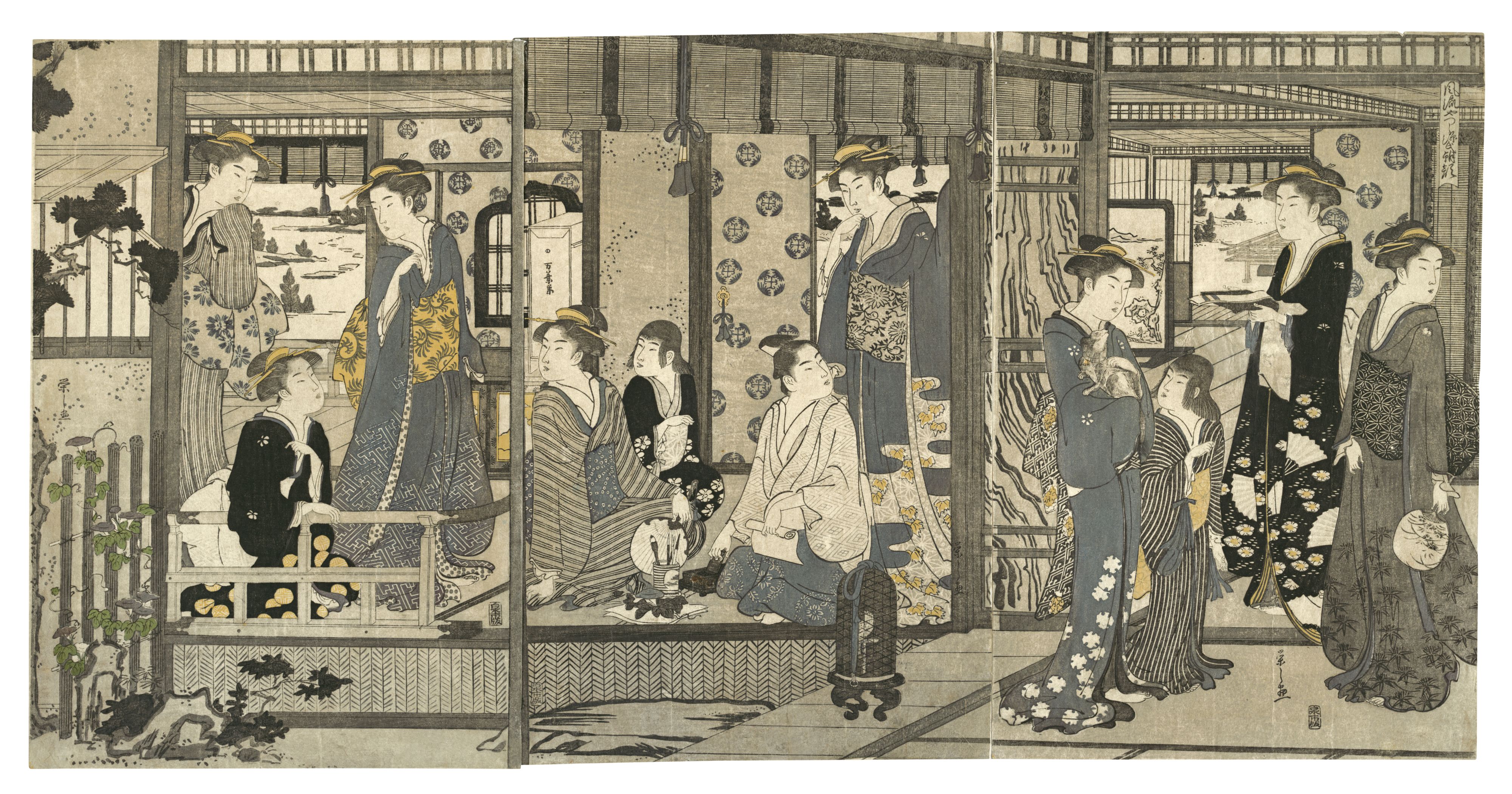 Chōbunsai Eishi 鳥文斎栄之 - Bellflowers (Asagao), from the series