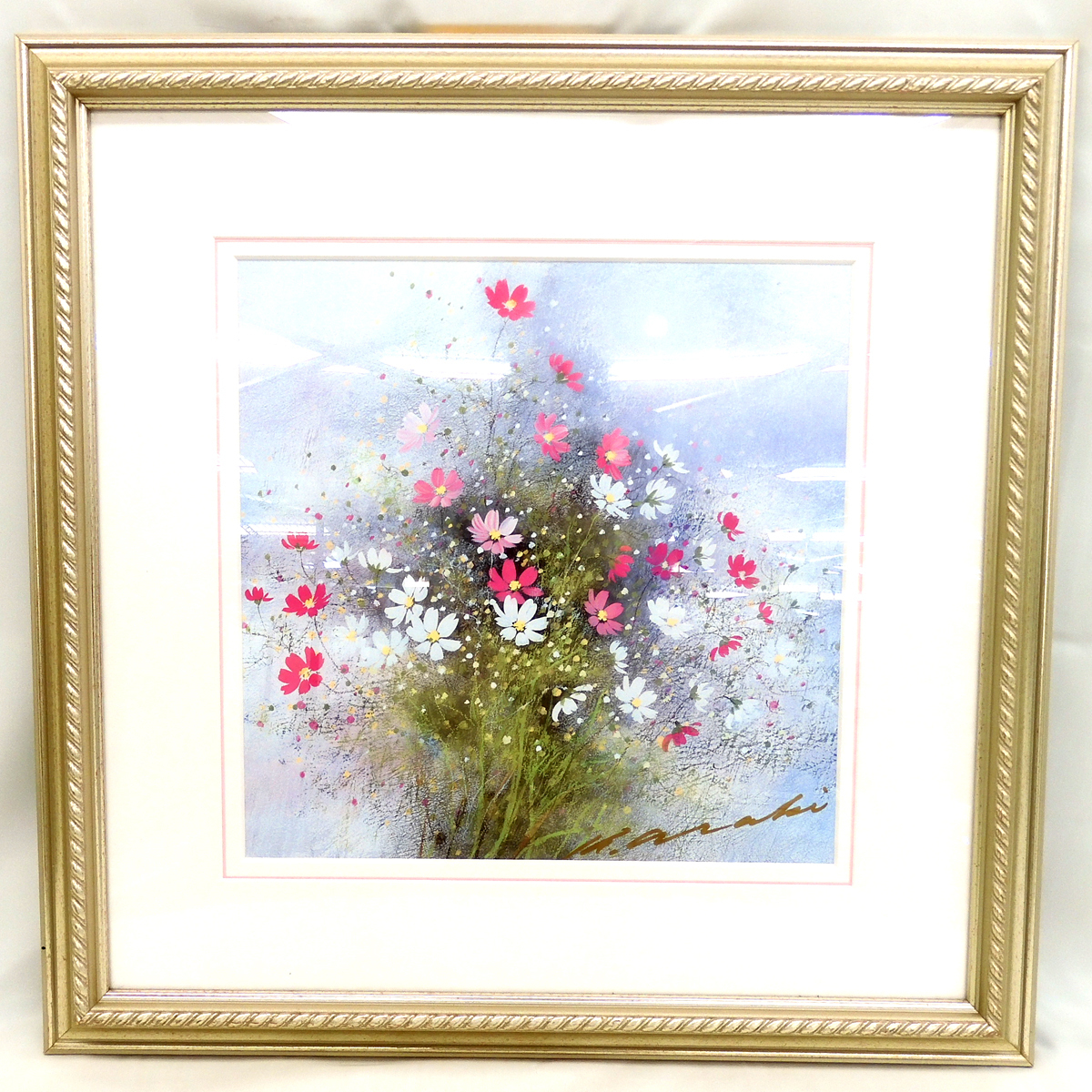 希少！最終価格！ビンテージ！荒木幸史の肉筆絵画 コスモス1991年