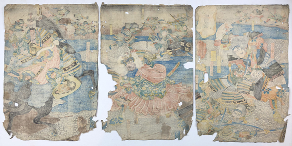 ☆本物浮世絵☆国芳 川中島の戦い 上杉謙信 武田信玄『武田上杉 川