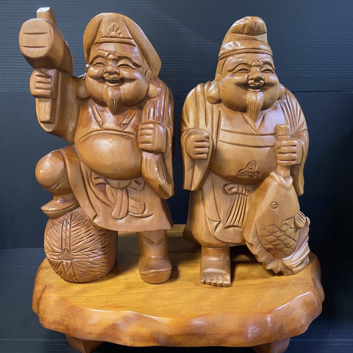 新発売 新商品 備前焼 明治～昭和初期 大黒天像 打ち出の小槌 七福神 置物