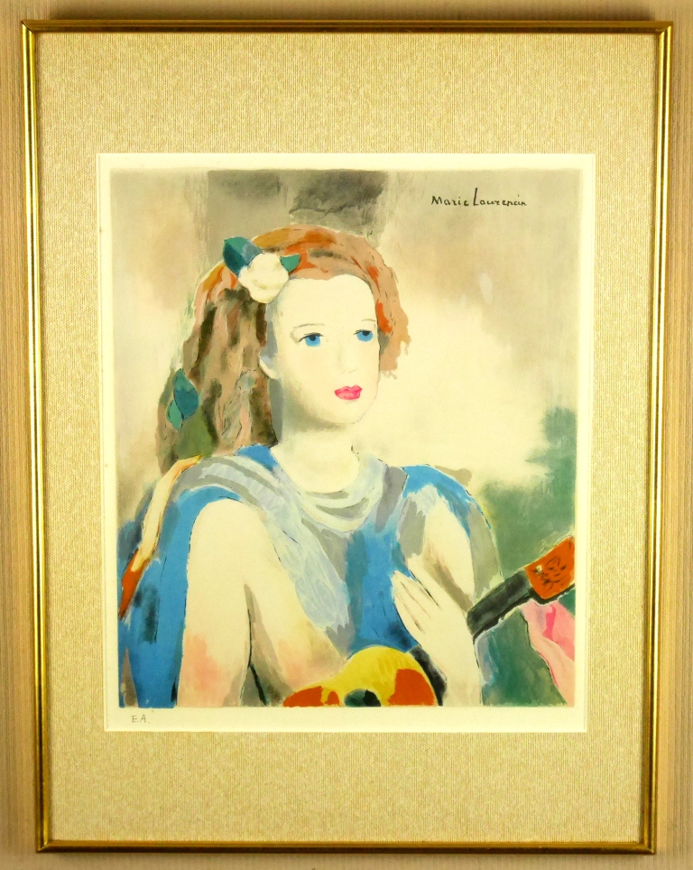マリー・ローランサン ギターをもつ乙女 絵画