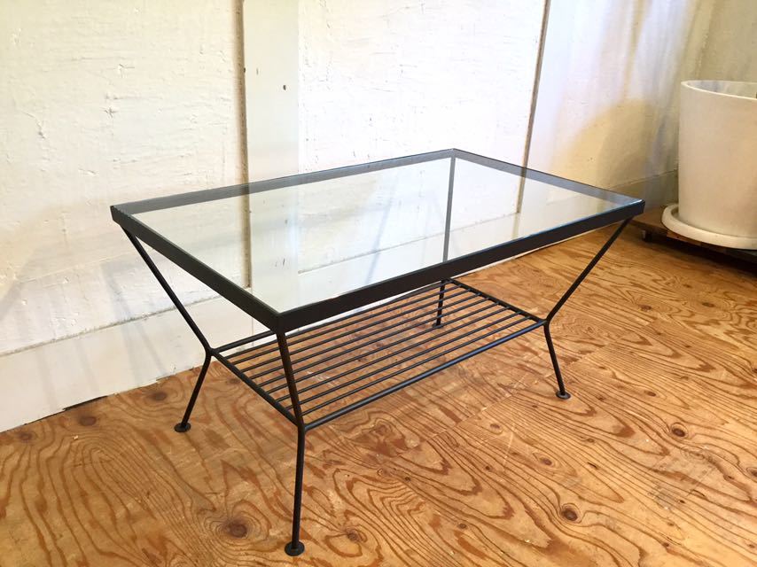 unico EDDY ガラストップ アイアンフレーム ローテーブル ウニコ