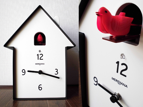 新品】新品☆イタリア製CUCKOO MERIDIANA☆鳩時計 黒 カッコー巣箱ハト