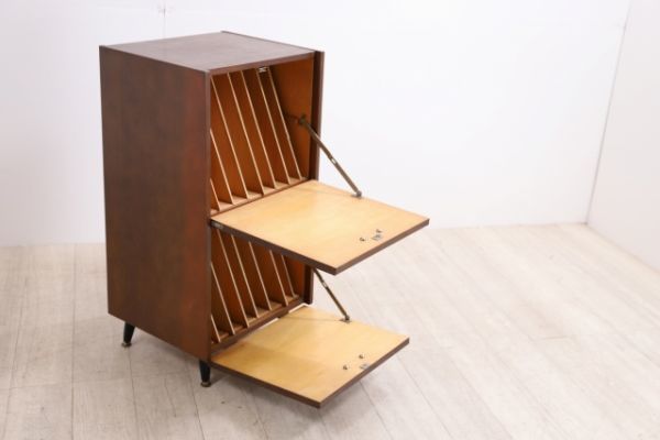 昭和レトロ木製 レコードラック 収納棚 レコードケース LP EP 引き出し