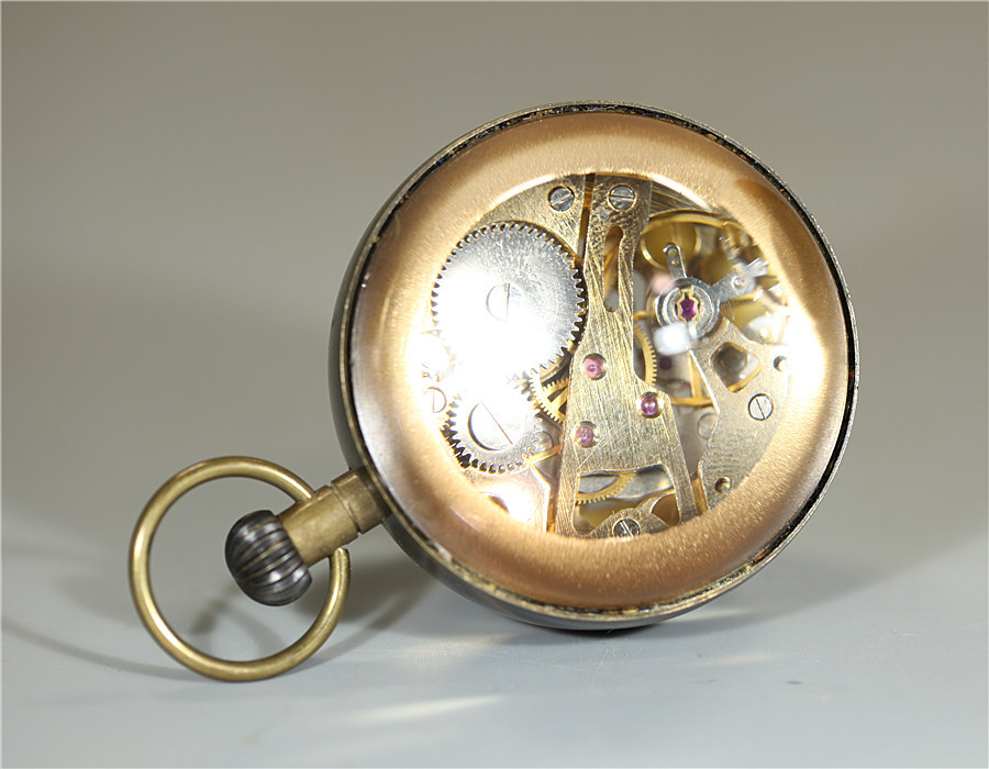 直径12cm☆アンティークStyle☆球体時計☆置時計☆球体ガラス