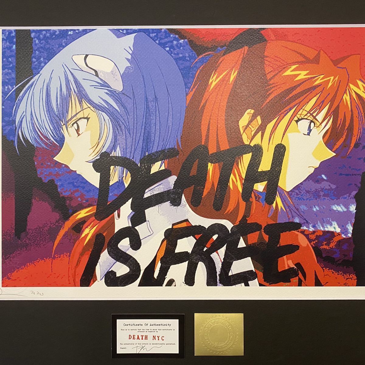 DEATH NYC】EVANGELION 綾波レイ＋アスカ・ラングレー 額付き】DEATH