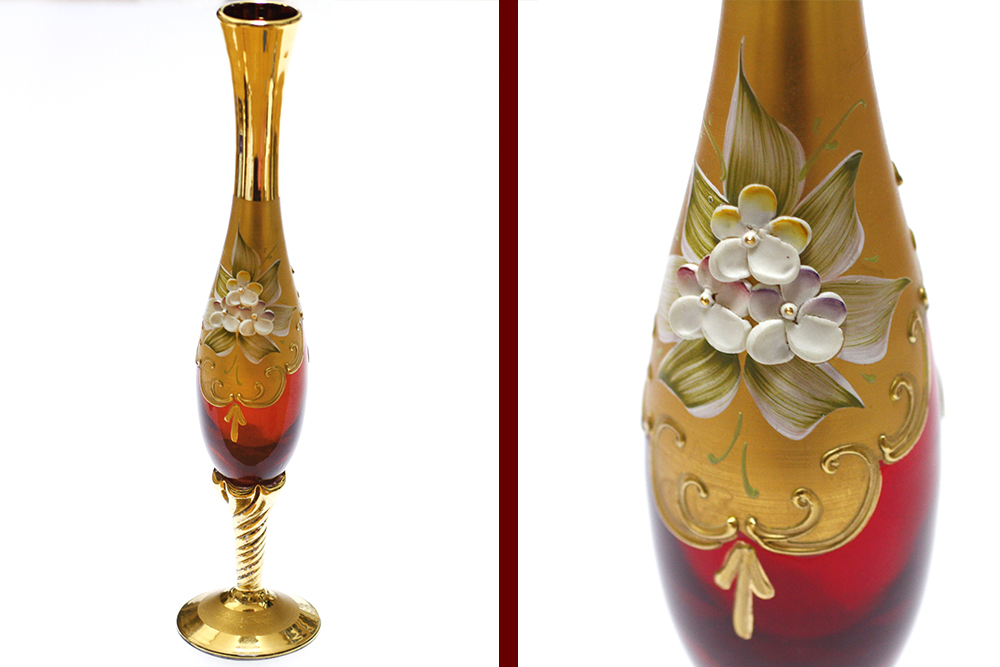 ベネチアングラス金彩一輪挿し