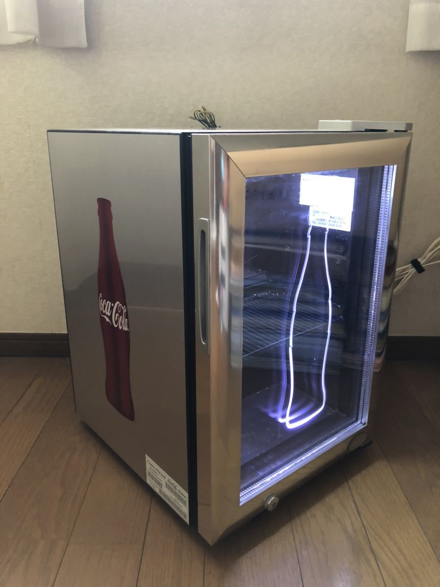 Coca-Cola 冷蔵庫 LED照明付き 非売品 レア 非売品)Coca-Cola 冷蔵庫