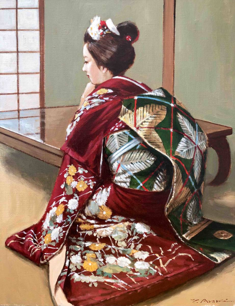 荒木 義太郎「舞妓（円窓）」、人気作品、希少画集・額装画、新品国産