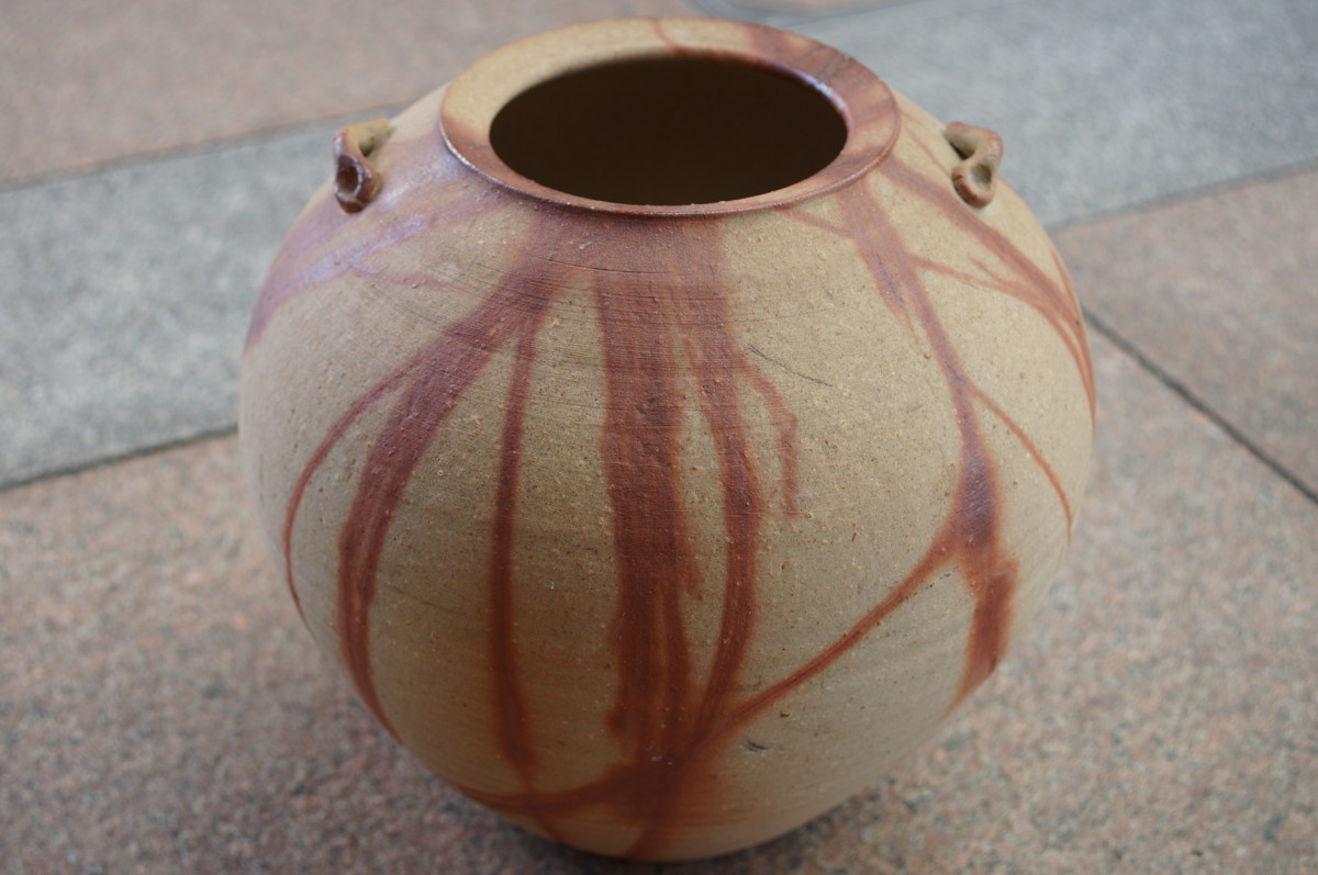 備前焼】時代もの 菊紋 壺 火襷 火襷大壺 文化遺産オンライン