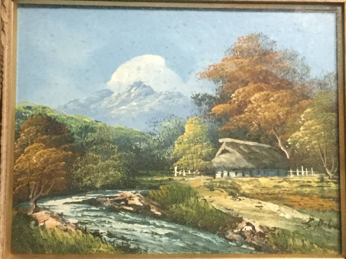 田舎の風景 油絵 田舎の風景 油絵 絵画（田舎の風景）