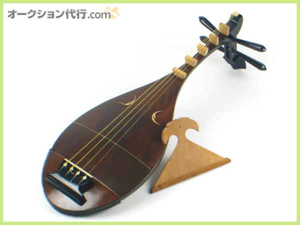 筑前琵琶 四弦 五柱 琵琶 螺鈿希少 琵琶立て 弦楽器 琵琶台 民族楽器 4