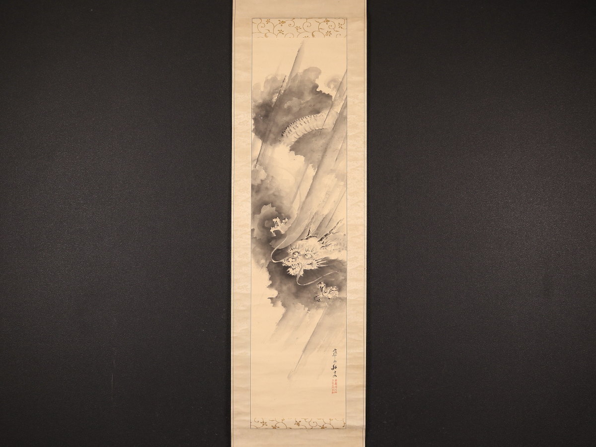 渡辺崋山【花鳥図】絹本 掛軸（江戸・武士・三河国 田原藩士） 渡辺