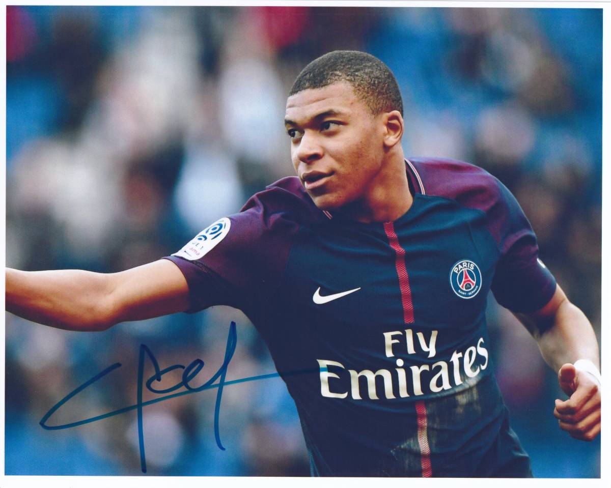 直筆サイン入り写真 キリアン・エムバペ フランス/フレーム別/SA鑑定済