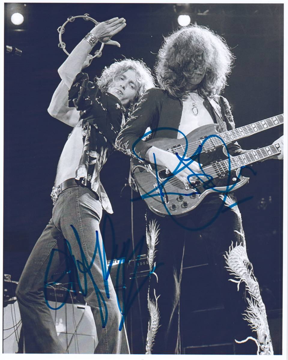 レッド•ツェッペリン ロバート・プラントとジミー・ペイジの直筆サイン