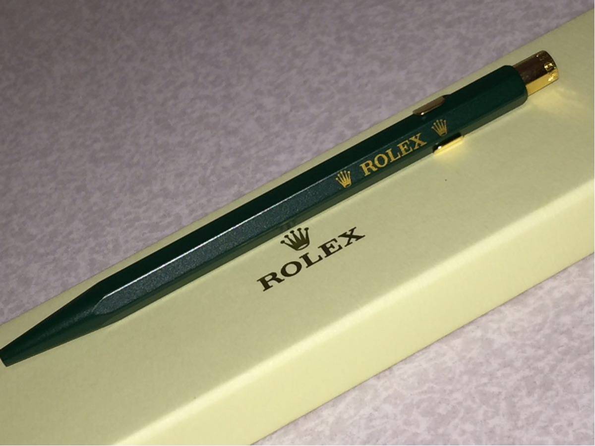 ロレックス ROLEX 緑色ボールペン メタルクリップ付き ROLEX