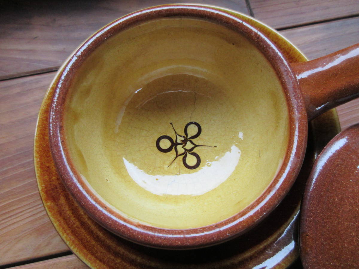 民藝 布志名焼 スリップウェア丸皿 6枚 箱なし 湯町窯 エッグベーカー