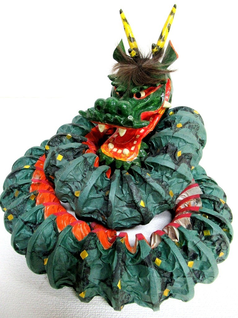 八岐大蛇神楽面石見神楽広島神楽芸北（北広島）伝統工芸蛇頭干支龍