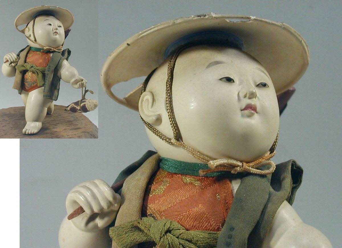 慶應◇有名物故人形師【岡本玉水】作 玉水人形『筍』 共箱 御所人形