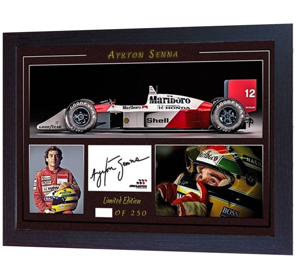 F1 アイルトン・セナ 限定 1105/3000 リトグラフ 肖像画 額付き
