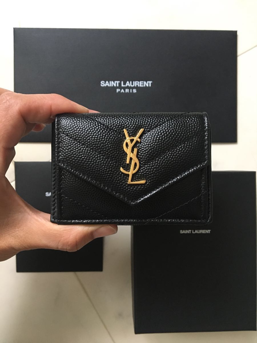 SAINT LAURENT ブラック 三つ折り財布 SAINT LAURENT サンローラン 三