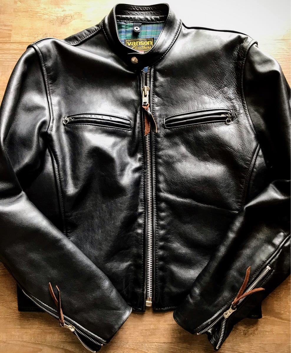 Vanson ブラック レザー シングルライダース 38 コメット VANSON