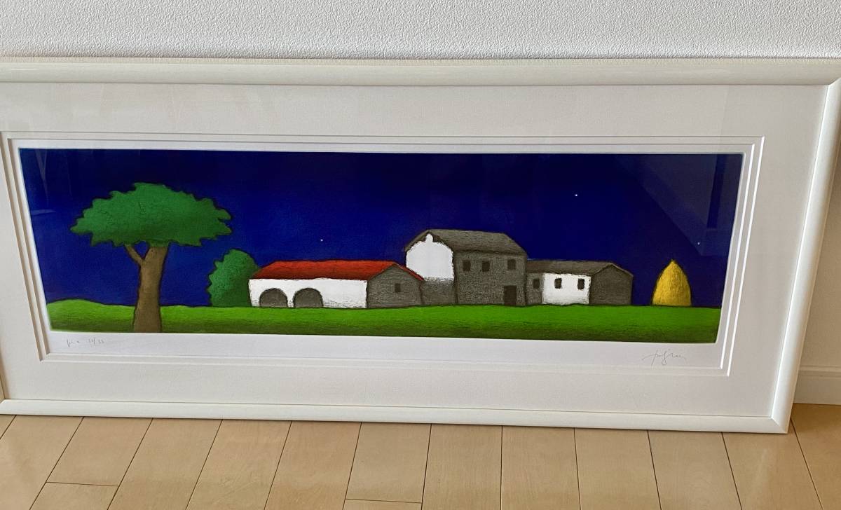 美品 ティノ・ステファノーニ「角柱灯台」シルクスクリーン 直筆サイン