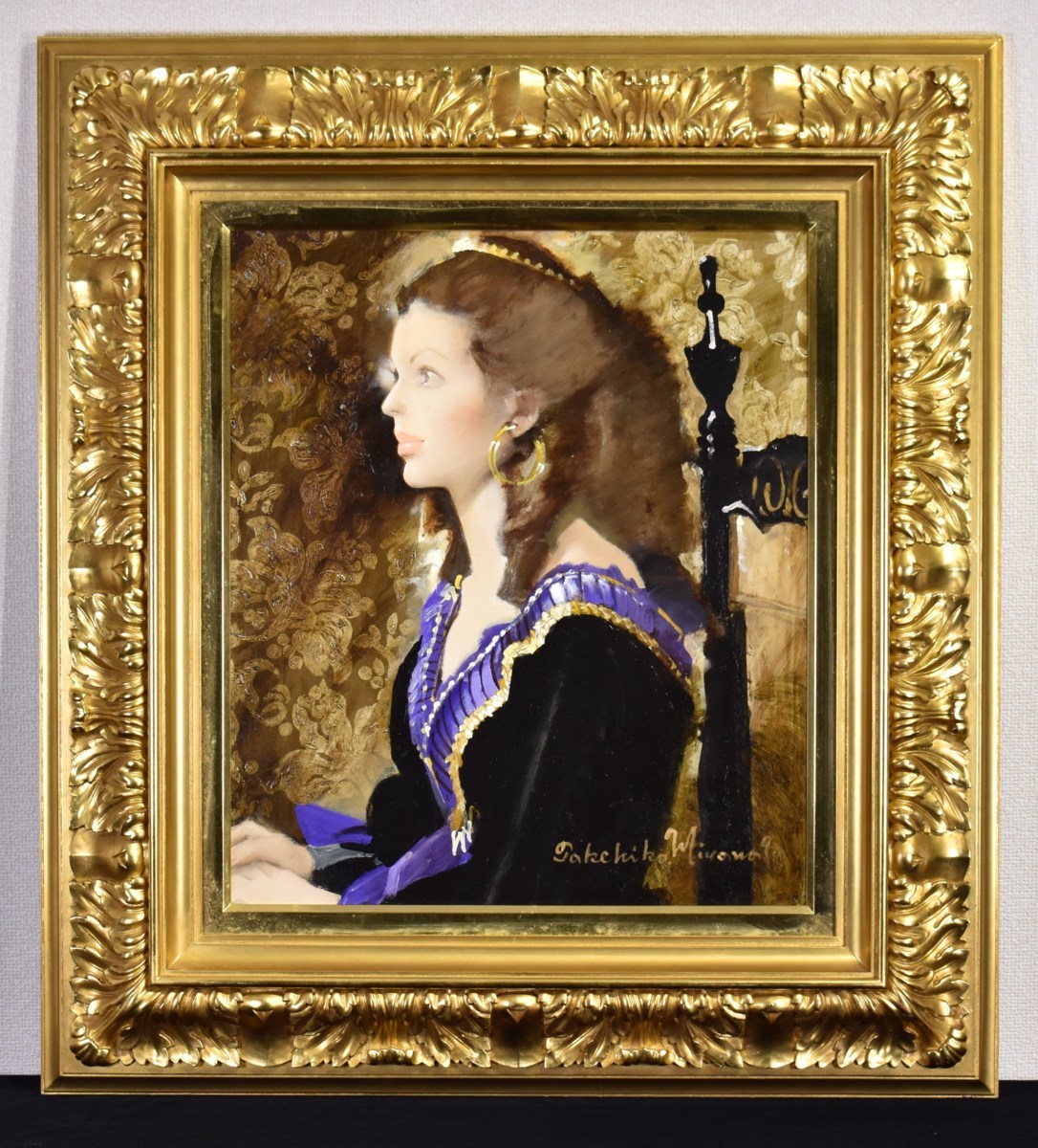 黒川達也 「パンジー」 水彩画 真作 宮永岳彦師事 シートの状態 額無し