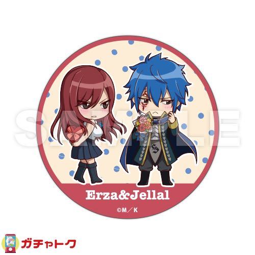 フェアリーテイル ガチャトク 缶バッジ グレイ＆ジュビア