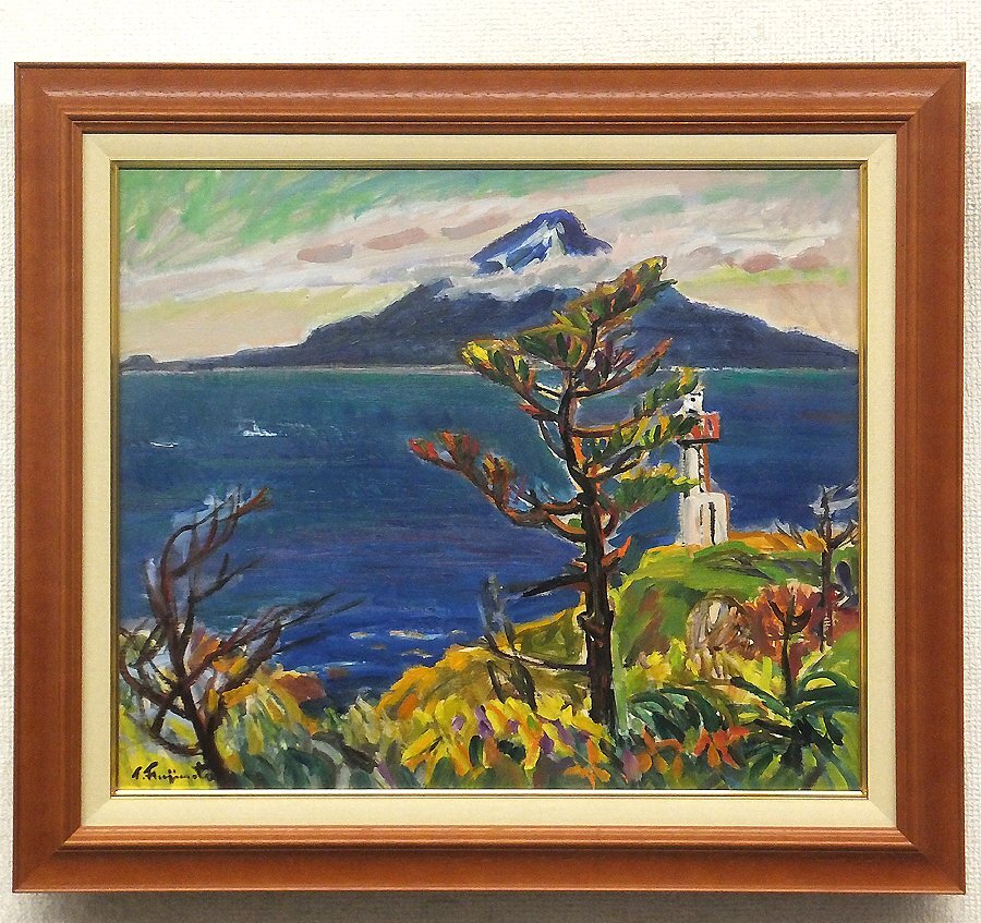 Sale【ART】石川佳図真筆(地中海)サムホール Sale【ART】石川佳図真筆