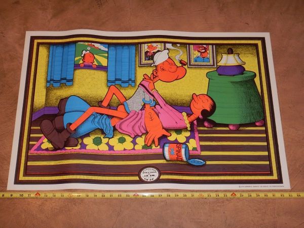 ☆70'S☆ポパイ☆SEX☆ブラックライト☆ポスター☆エロ☆ビンテージ