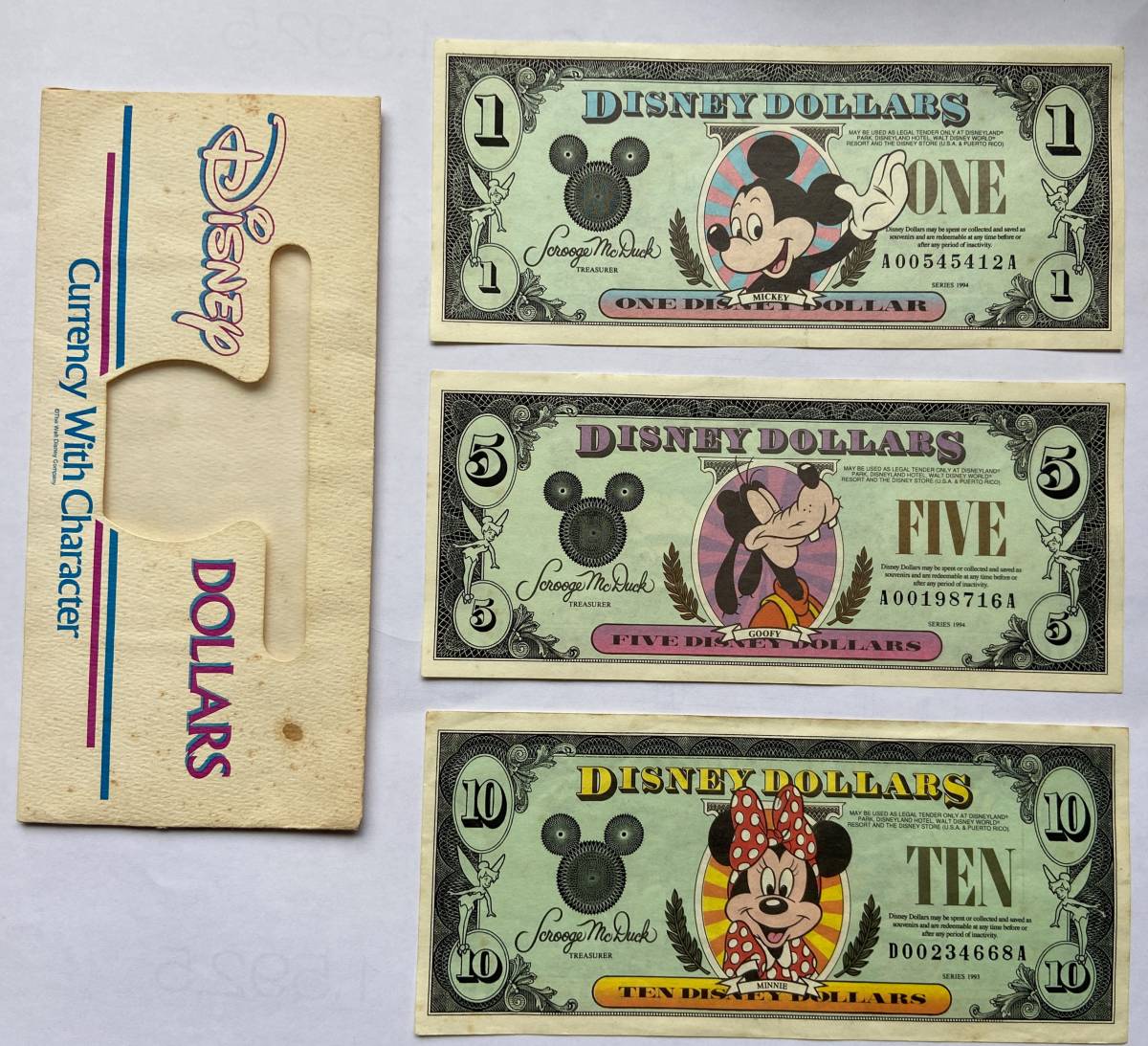 Disney Dollars 1ドルと5ドル セット 【公式通販】