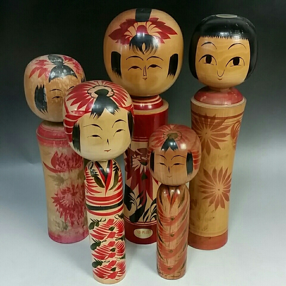 佐藤賀宏 こけし 中古】B3631郷土伝統工芸こけし 岩崎忠 山形銀山 伊豆