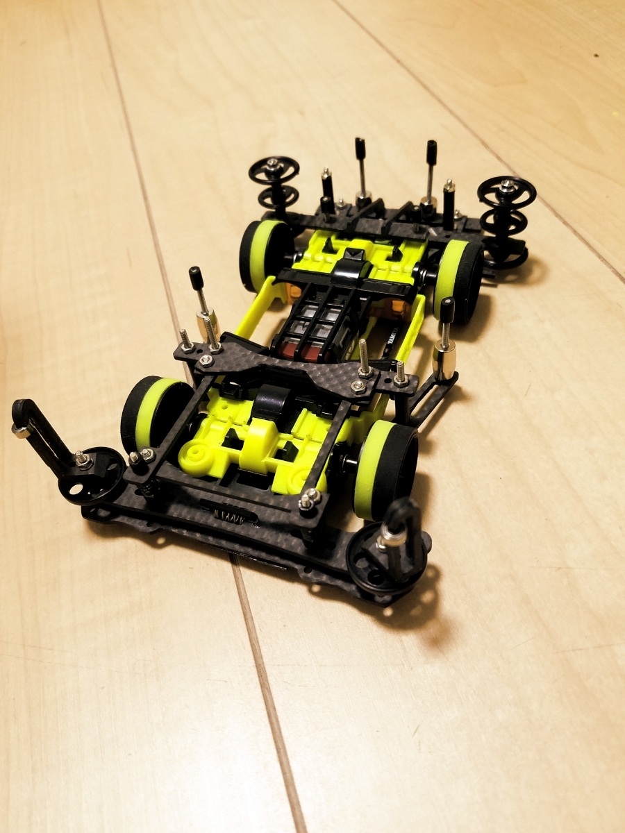 ミニ四駆 完成品 デュアルリッジ 蛍光イエロー MSChassis MSフレキ