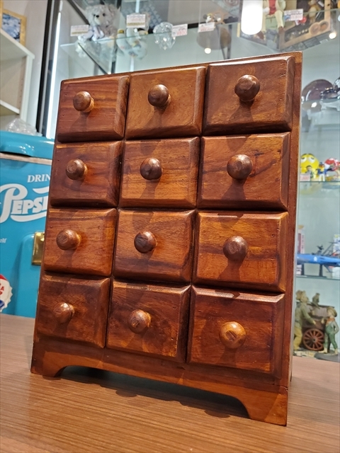 アンティーク 古雑貨 螺鈿小引き出し チェスト 天然木