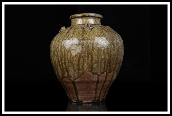 四耳呂宋壺唐物飴釉茶壺