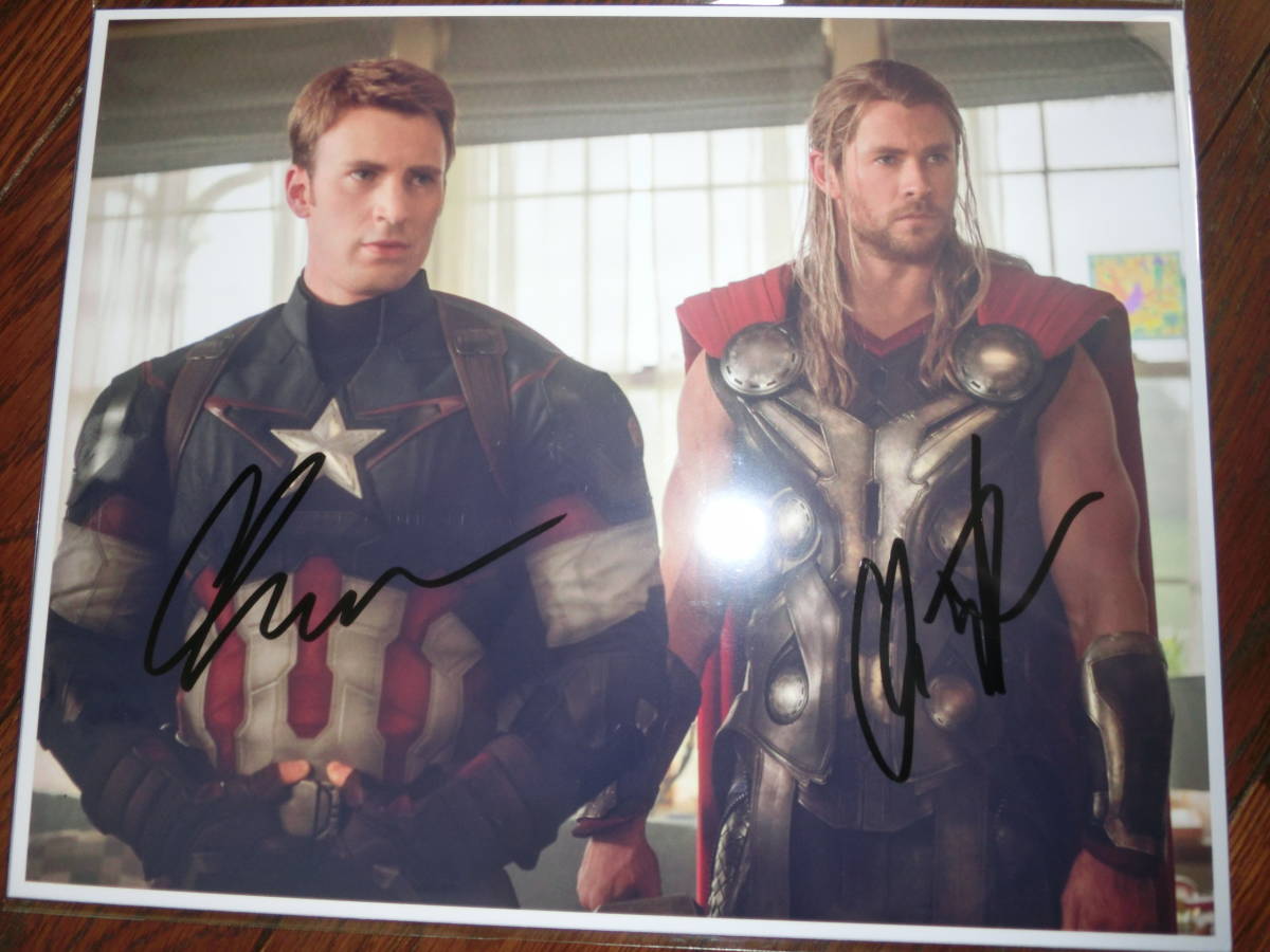 直筆サイン入り写真 キャプテン・アメリカ クリス・エヴァンス SA鑑定