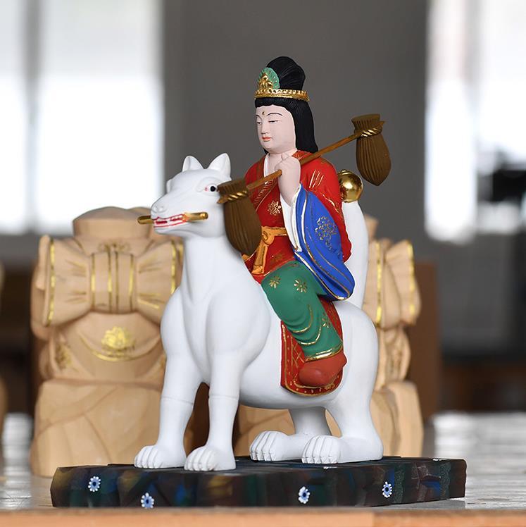 逸品【護法大魔王尊荼枳尼天双頭宝珠巳神】大型厨子神像仏像