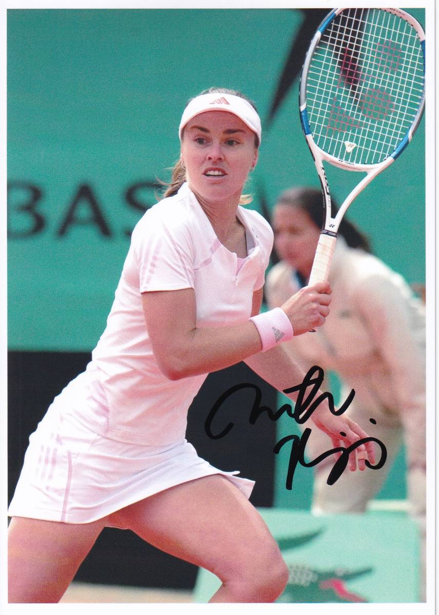 マルチナ・ヒンギス直筆サイン入り2Lサイズ写真…スイスプロテニスプレー