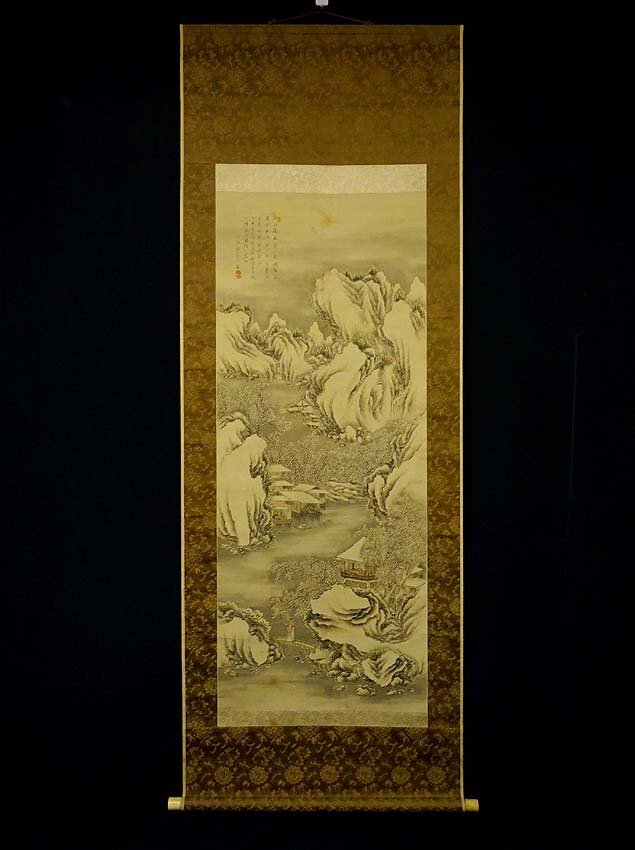 中国古美術 明代 唐寅款 関公画 掛軸 宣紙 唐物 書画 名家作 風水鎮宅