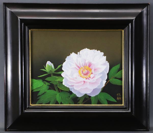 白鶴牡丹」 油彩画 F6号 小林政嗣 白鶴牡丹」 油彩画 F6号 小林政嗣