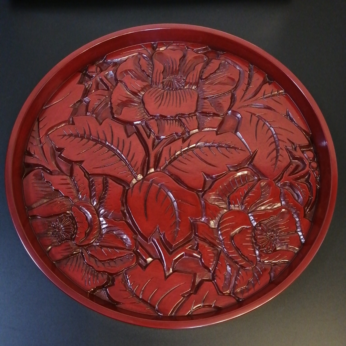 鎌倉彫、お盆 鎌倉彫のお盆