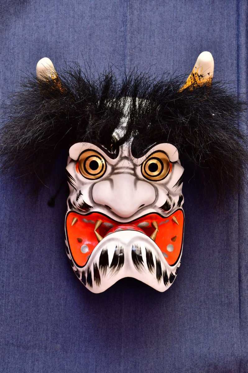 大迫力！ 石見神楽面 般若面 日下義明 作 般若 お面 鬼面 額付 魔除け